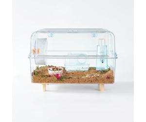 JISADER Hamster Cage for Dwarf Hamster and Pet Mice, Clear Single-Level Indoor Pet Cage, Simple Style All Seasons Habitat Hide, Simple, Modern, Minimalist