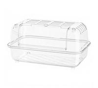 JISADER Hamster Habitat Villa and Modern Style Enclosure, Detachable Hamster Starter Kit, Luxury Cage with Interactive Transparent Viewing Design, Clear, Modern, Clear