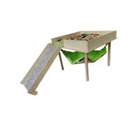 JISADER Hamster Hideout with Stairs Guinea Pigs Hideout Wooden Small Pet Bed for Chipmunks