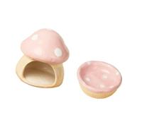 JISADER Hamster House in Shape with Food Bowl, Hamster Hideout for Chipmunks, Pink