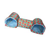 JISADER Hamster Tunnel, Bed, Toy Nest, Spacious Play Toy, Washable, Warm Cave, Hiding Place for, Small Animals, Rats, Mice, Watermelon Blue