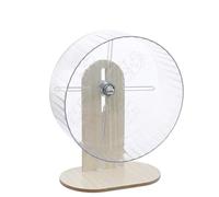 JISADER Hamster Wheel with Stand Included, Silent Hamster Running Wheel for Dwarf Hamster Wheel and Gerbil Wheel, Quiet for Hamsters Gerbils Mice, Crystal White