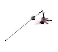 JISADER Handheld Teaser Toy Interactive Flexible Play Rod Cat Toy for Chasing Pouncing Flip Jump for Small Medium Large Cats, black