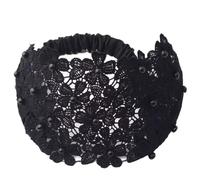 JISADER Headband and Stylish Headbands for Women, Elegant Wide Headband for Daily Wear, Vintage 1920s Style for Mature Women, Classic Bride, Black, Black