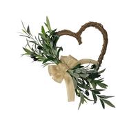 JISADER Heart Shaped Artificial Olive Wreath Greenery Wreath For Front Door Realistic Leaf Elegant Garland for Easter Spring Wall Window Farmhouse Wedding Indoor Outdoor Home Decor