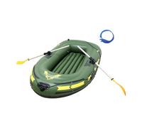 JISADER Heavy Duty Inflatable Boat Rubber Dinghy Strong PVC Foldable Kayak Floating Raft with Portable Oars, 2 Person Fishing Boat for Adult Camping, Survival, Fishing and Hunting
