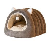 JISADER Indoor Cat Bed, Warm Winter Shelter with Removable And Washable Cushion, Portable, Small Dog House, Bed, Gray S