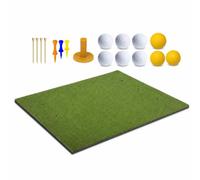 JISADER Indoor Outdoor Golf Swing Mat, Artificial Grass, Versatile, EVA Composite, Large Hitting Surface, For Training, 16mm Artificial Grass + 10mm EVA Base + Accessories