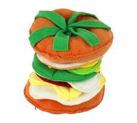 JISADER Interactive Squeaky Toy for Small Animals, Shaped Like A Sniffing Hamburger, Which Encourages Slow Eating.