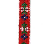 JISADER Jacquard Floral Ancient Chinese Style, Material, DIY Crafts, Accessories, Home Textiles, for Headwear, for Craft, Red Background with Floral Embroidery, 1.2cm Width, 22 Yards per roll