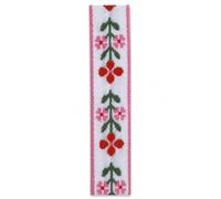 JISADER Jacquard Floral Ancient Chinese Style, Material, DIY Crafts, Accessories, Home Textiles, for Headwear, for Craft, White Background with Floral Embroidery, 1.2cm Width, 20 Yards per roll
