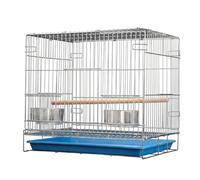 JISADER K22 Standard Folding Cage Metal Budgie Cage with Pull-Out Tray, Indoor Cockatiel Breeding Enclosure for Small Birds, Easy Storage Design, Electroplated Folding Bird Cage