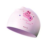 JISADER Kids Swim Cap, Shower Cap, Comfortable Ear Protection, Flexible Silicone Swim Cap for Snorkeling, Swimming Pool, Pink
