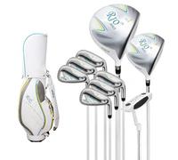 JISADER Lady Weekend Golfer Set for Beginners, Complete 9-Piece Right Hand Club Set with Stand Bag, 9 clubs + standard bag (carbon