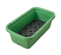 JISADER Large Rectangular Planter Box with Wheels, 59x31x18.5cm Wheeled Trough Planter Outdoor, Thickened Resin Outdoor for Patio, emerald, 3