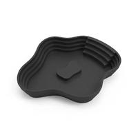 JISADER Large Turtle Basking Resting Area Reptile Water Bowl with Ramp, Large Tortoise Bathing Pool for Semi-Aquatic Turtles and General Reptiles, Black