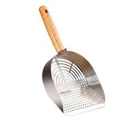 JISADER Litter Sifter with Fine Mesh, Stainless Steel Metal Litter Cleaner and Ladle for Cat Owner, Sifting Tool for Tofu Clumping Litter, Round Hole