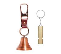 JISADER Loud Pet Bell And Whistle, Anti-lost Decoration, Compact Emergency Whistle to Attach to A Backpack for The, gloss red bronze