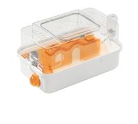 JISADER Luxury Hamster Cage with Two-Level Acrylic Hamster Cage Top, Transparent Starter Kit, Modern Style Square Shape Portable, Orange and White, Orange