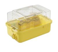 JISADER Luxury Hamster Cage with Two-Level Acrylic Hamster Cage Top, Transparent Starter Kit, Modern Style Square Shape Portable, Yellow and White, Yellow