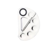 JISADER Makeup Mixing Tray and Stainless Steel Mixing Palette for Foundation Blending, Professional Cosmetic Palette Makeup, for Enthusiasts, Mirror Small Half-Round Palette with loop