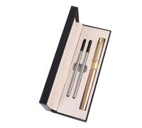 JISADER Metal Pen Gift Set with Rose Gold Ballpoint, Business Gift Box for Corporate Occasions, Black Ink Refill, Rose Gold, Modern Minimalist, 2+1 Set