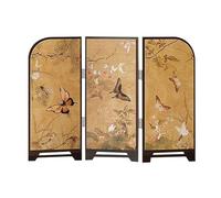 JISADER Mini Folding Screen Chinese Vintage 3 Panel Partition Pattern Art Miniature Decorative Desktop Divider Feng Shui Ornament for Home Decoration,Table for Fireplace, Closet, Shelf, Butterfly