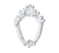 JISADER Mini Photo Frame Nail Art Charms, Tiny Picture Frame Embellishments for Jewelry Making, White Resin Miniature Craft Supplies, French Princess Series, Silver, Baroque