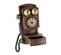 JISADER Miniature Decorative Rotary Dial Telephone, Wrought Iron Telephone Statue, Antique Wire Model for Bar.