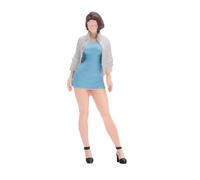 JISADER Miniature People /64 Girl Resin Model Tiny Collectible Scene Figure Suitable for Architectural Layout Sand Table Display Home Ornament 2.75cm