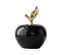 JISADER Modern Ceramic Figurine Apples Statue Simple Home Decoration Delicate Collection Ornament Fruit Sculpture for Gifts Office Entryway Bedroom House Ornament, Black, Large