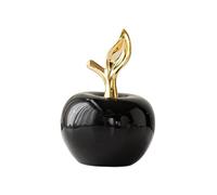 JISADER Modern Ceramic Figurine Apples Statue Simple Home Decoration Delicate Collection Ornament Fruit Sculpture for Gifts Office Entryway Bedroom House Ornament, Black, Small