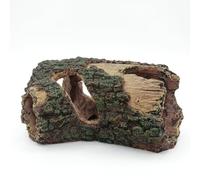 JISADER Multi-Chamber Reptile Hides and Snake Hide, Textured Resin Aquarium Caves and Hides for Turtles and Geckos, 5-Hole Waterproof Tree Trunk, average (21x13x9cm)