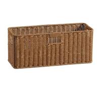 JISADER Narrow Storage Basket for Bedside Gaps Slim Woven Organiser Bin for Sofa Corners Newspaper Holder Hamper for Kitchen, Toys, Sundries, Living Room, 46x19.5x16cm