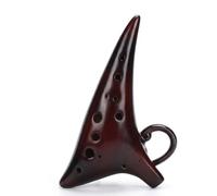 JISADER Ocarina 12-Hole Alto C Ceramic Piccolo Smooth Comfortable GripOcarina Flute with Neck-Strap Bag, Musical Instrument Gift for Music Lovers, Professional Performance