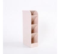 JISADER Office Desk Organizer for Office Workers and Students, Rotating Pen Holder and Makeup Brush Holder, Desktop Storage for Study Desk, Large Capacity, Orange White