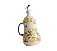 JISADER Oil Dispenser Bottle, Olive Oil Container, Innovative Decorative Hand-painted Container, Easy Pouring for The Kitchen, Yellow
