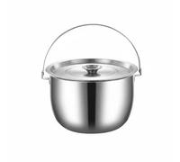 JISADER Oil Storage Container Stainless Steel Pot Mesh Strainer Cooking Can Bail Handle Suitable for Collecting Home Kitchen Use, 4L