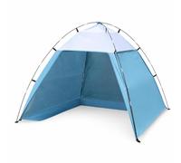 JISADER Outdoor Sun Protection Shelter, Polyester - Ventilation | Removable Side Panels - Includes Door Curtain, For Outdoors, White + Blue, Blue, 3 * 1.8 * 1.8m (Default without door curtain)