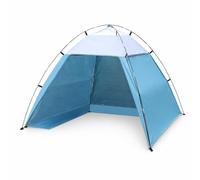 JISADER Outdoor Sun Protection Shelter, Polyester - Ventilation | Removable Side Panels - Includes Door Curtain, For Outdoors, White + Blue, Blue, 230 * 210 * 160cm (Default without door curtain)