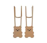 JISADER Over the Door Hook Hanger for Bedroom, Mount Coat Rack, No Drill Heavy Duty Iron Storage Organizer, Light Brown Bear Hook