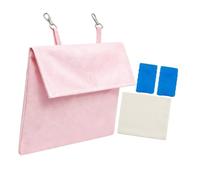 JISADER Pack for Pet Cage Pet Cooling Pouch Reusable Washable Space Saving Hanging Pouch Bag for Ferret Travel, Pink with 2 Box