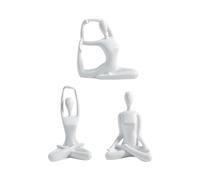 JISADER Pack of 3 Yoga Women Statue Sculpture Yoga Figure Ornament for Yoga Studio, White