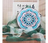 JISADER Painted Tambourine Hand Drum with Decorative Ribbons, Clear Resonant Tones for Beginners, Easy to Play Percussion Instrument, Complete Set with Tassel Attachments, 20cm Green Mandala