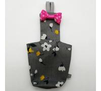 JISADER Parrot Diaper with Bow Tie Straps, Textile Myna Bird Diaper for Pet Birds, Washable Soft Apparel for Outdoor Activities Training, Gray, Floral with Polka Dot Bow
