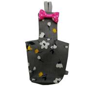 JISADER Parrot Diaper with Bow Tie Straps, Textile Myna Bird Diaper for Pet Birds, Washable Soft Apparel for Outdoor Activities Training, Gray, Floral with Polka Dot Bow