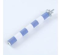 JISADER Parrot Perch Stainless Steel Grinding Rod, Straight Bird Stand for Parrot Grooming and Foot Care, Bird Perch for Budgie and Cockatiel, Blue and White
