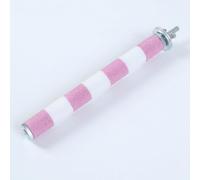 JISADER Parrot Perch Stainless Steel Grinding Rod, Straight Bird Stand for Parrot Grooming and Foot Care, Bird Perch for Budgie and Cockatiel, Pink and White