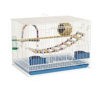 JISADER Pet Bird Cage for Small Birds, Foldable Breeder Cage with 1cm Bar Spacing, Cage Small Single Level Indoor Home Design with Slide Out Tray 60cm, White, White