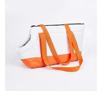 JISADER Pet Carrier Travel Bag for Cat Travel, Beige and Apricot Soft Sided Open Carrier Bag, Cat Carrier with Shoulder Strap for Outdoors Pet, bi-color White & Amber Orange